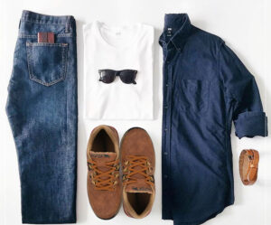 BLUE PLAIN DOUBLE OUTFIT