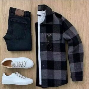 Black checked shirt