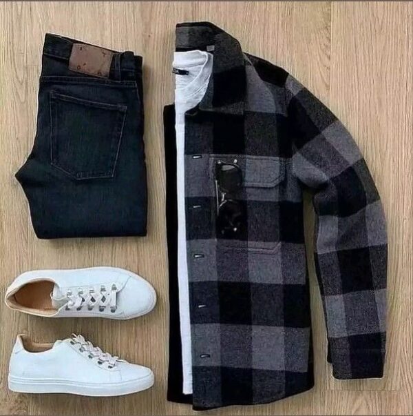 Black checked shirt