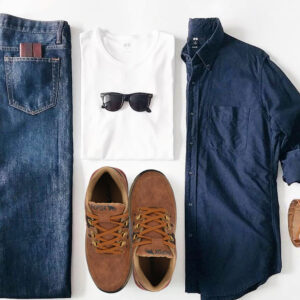 BLUE PLAIN DOUBLE OUTFIT