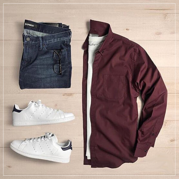 PLAIN MAROON DOUBLE OUTFIT